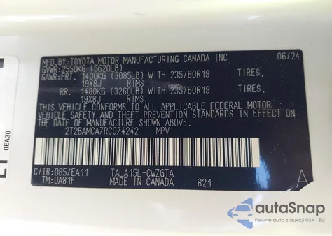 2024 Lexus Rx 350 Premium from USA, damaged, VIN 2T2BAMCA7RC074242